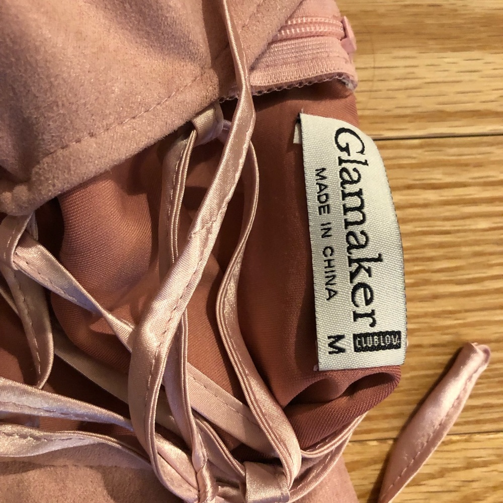 Strapless pink suede dress - Picture 7 of 7